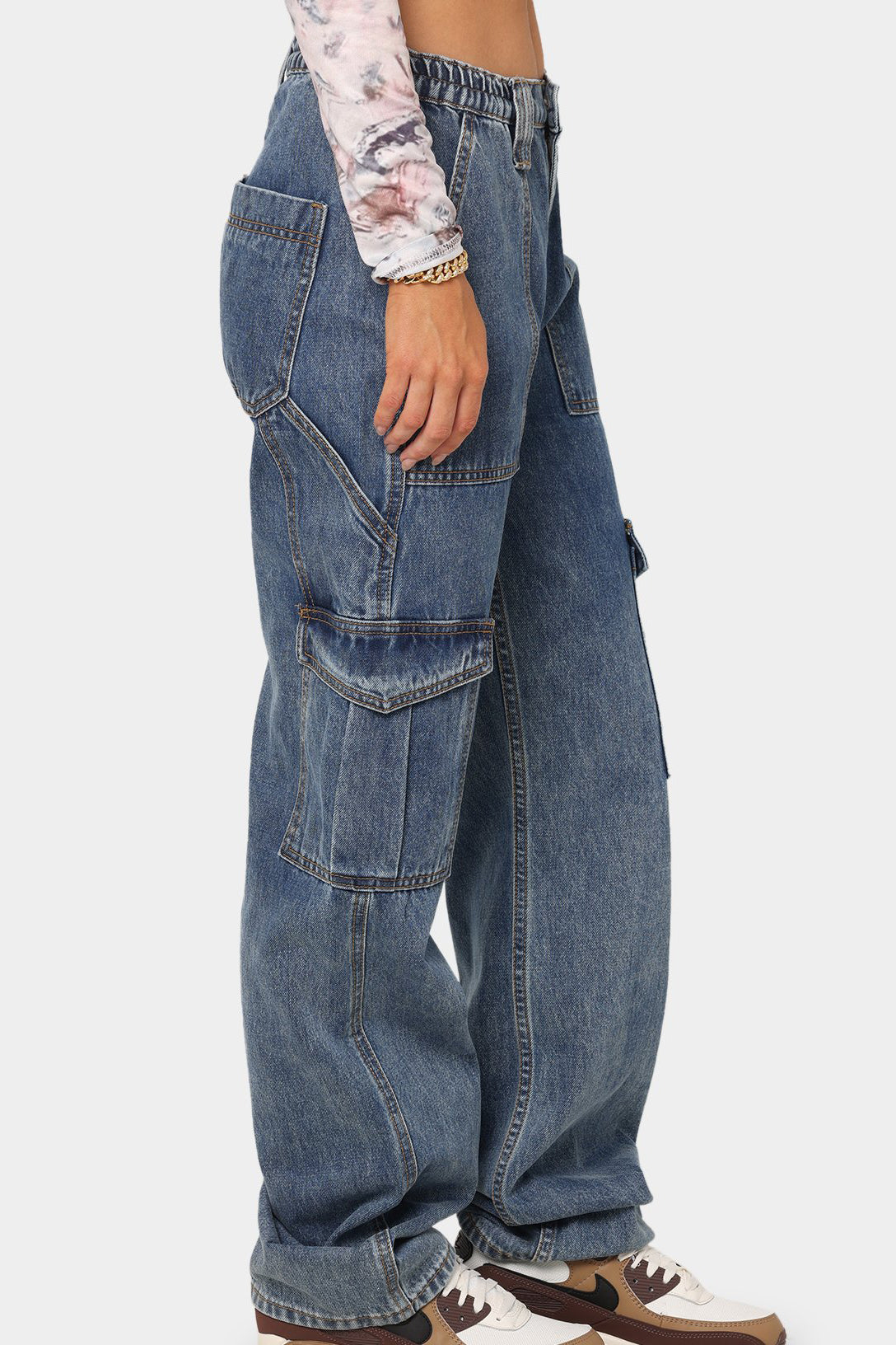 High Waist Street Loose Cargo Pockets Jeans Lavish Daily