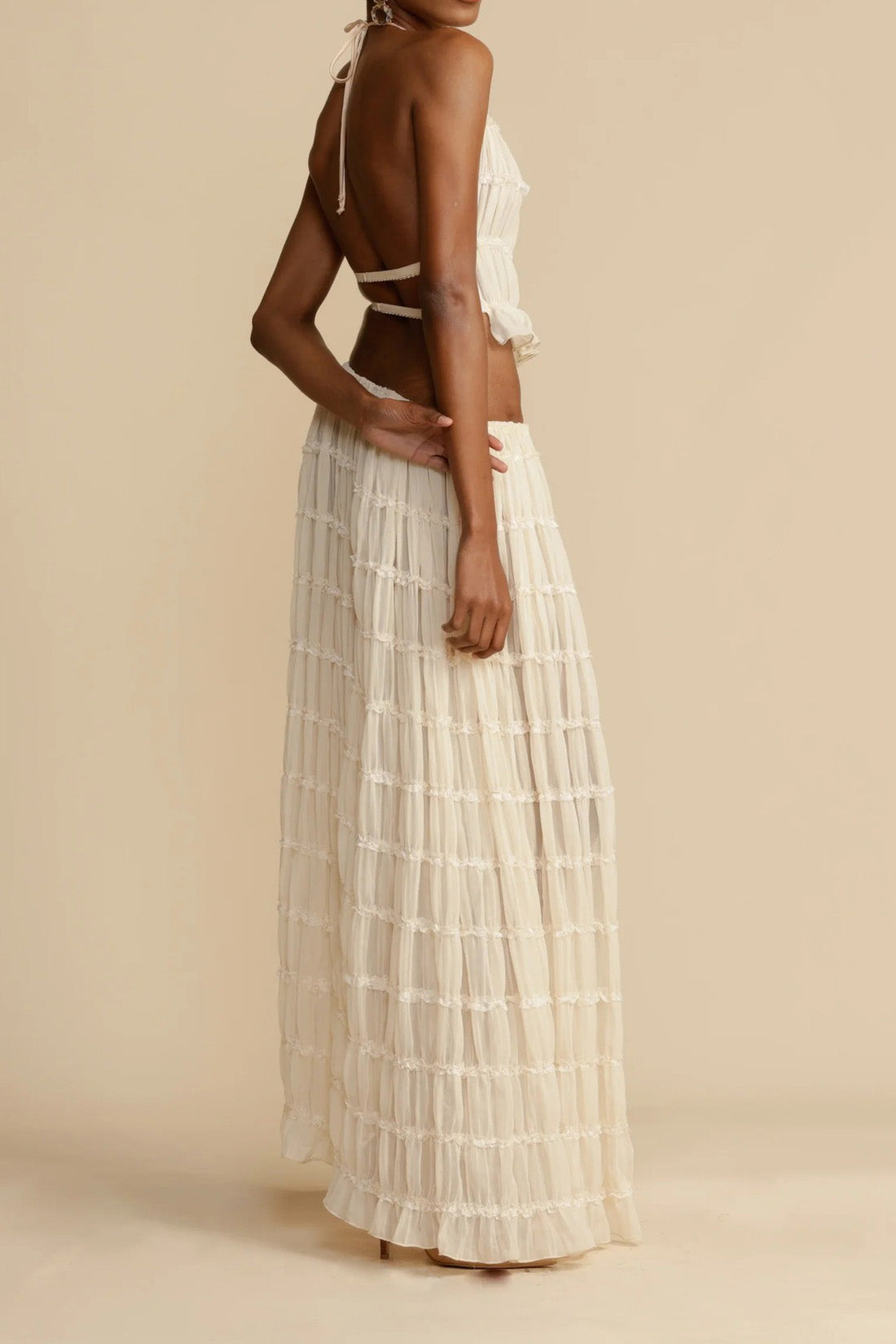 Summer Backless Ruched Dress Set Lavish Daily