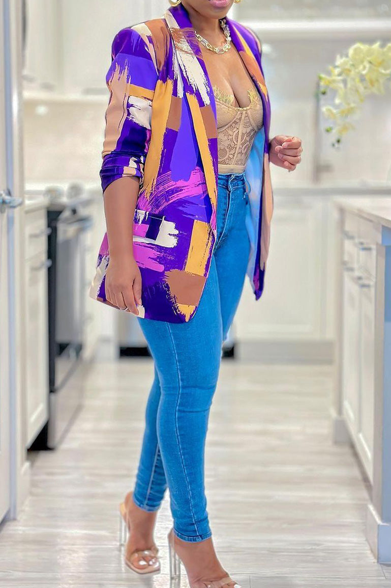 Fitted Long Sleeve Blazer Coat Lavish Daily