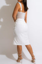 Rhinestone Bodysuit & Pencil Skirt Skirt Set Lavish Daily