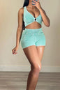 Cutout Crop Top And Shorts Set Lavish Daily