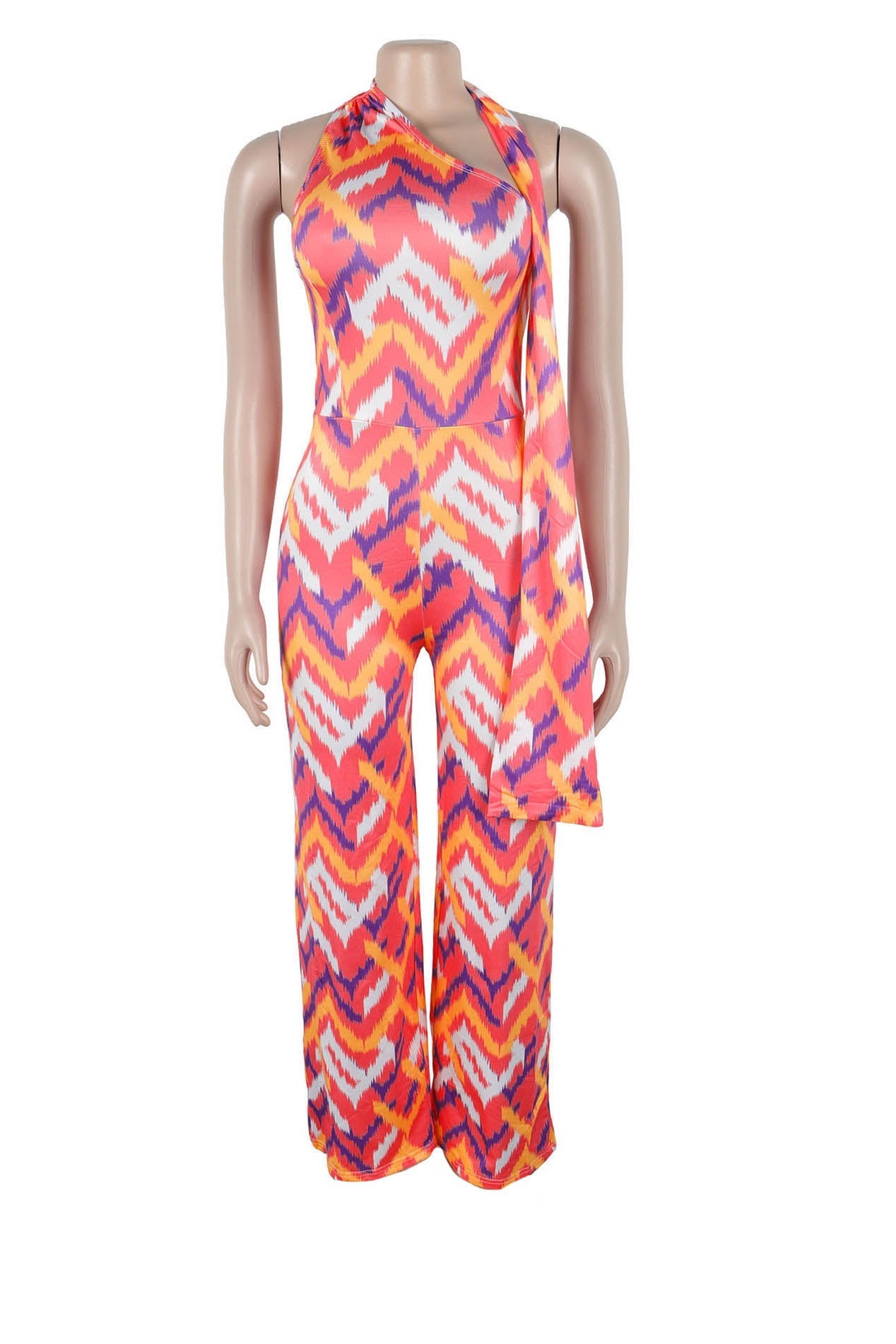 Elastic Slim-Fit Printed Wide-Leg Jumpsuit Lavish Daily