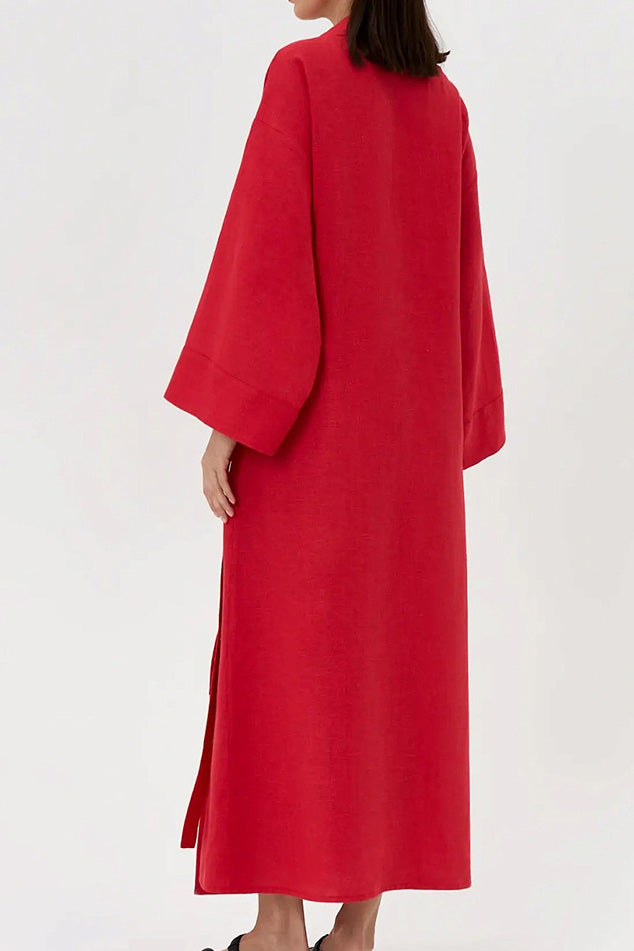 Loose Robe-Style Belted Maxi Dress Lavish Daily
