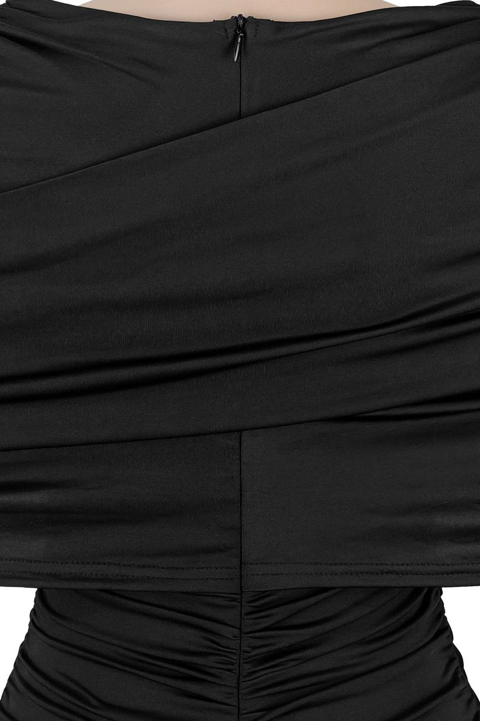 Draped Cape Ruched Bodycon Mini Dress Lavish Daily