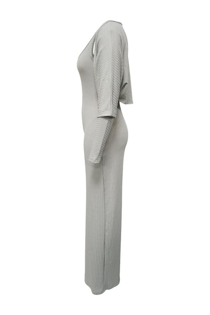 2-Piece Ribbed Knit Tank Jumpsuit & Cropped Top Set Lavish Daily