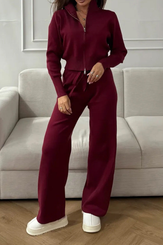 Double-Zip Slim Fit Sweater Set Lavish Daily