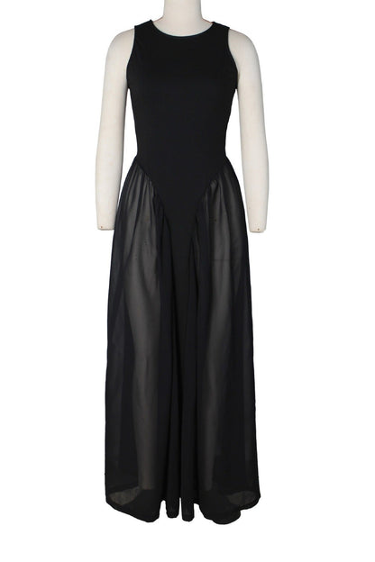 Spliced Chiffon Pleated Maxi Dress Lavish Daily