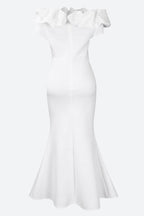 Solid Ruffle Collar Mermaid Dress Lavish Daily