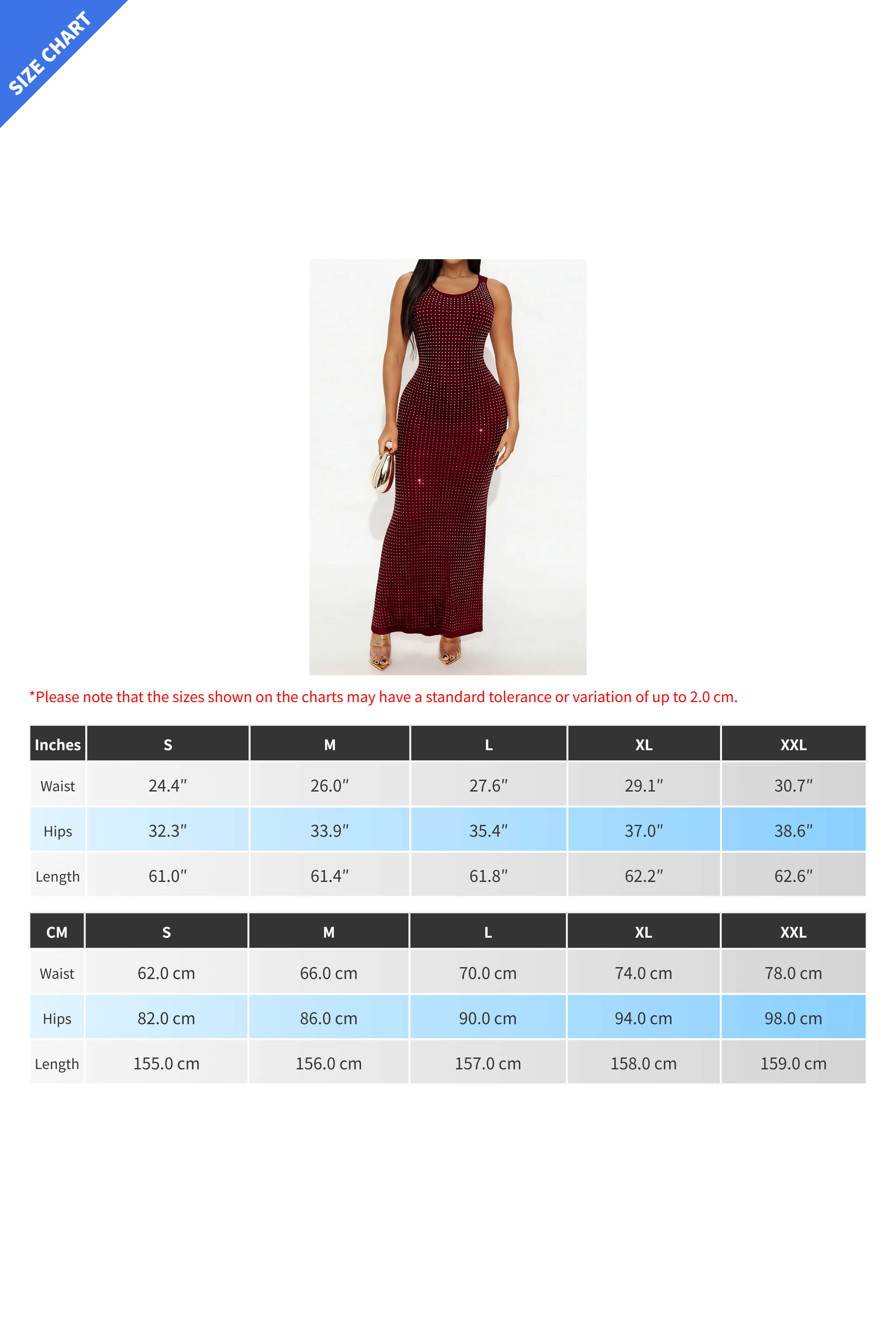High-Waist Rhinestone Maxi Dress Lavish Daily