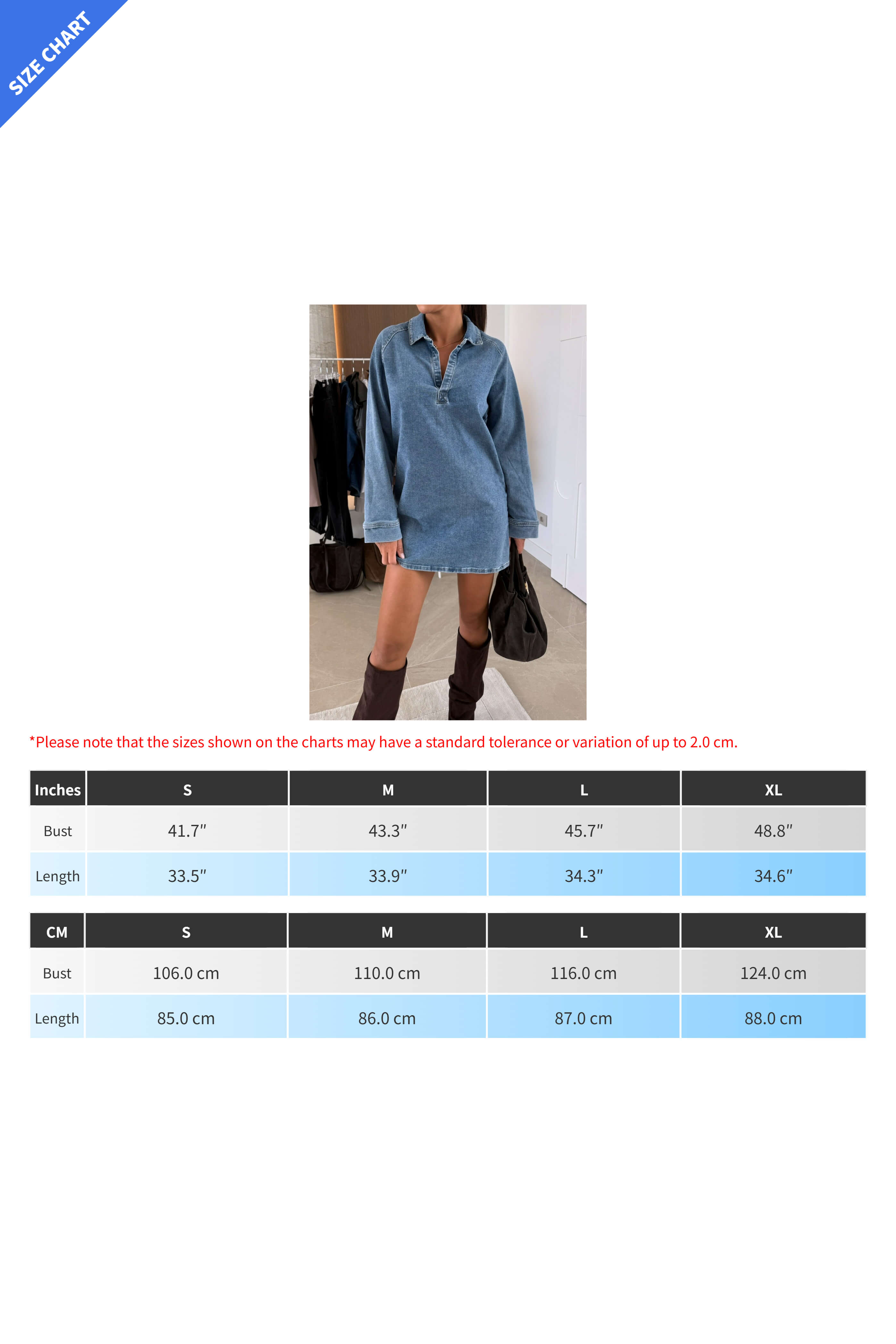 Lapel Long Sleeve Loose Denim Dress Lavish Daily