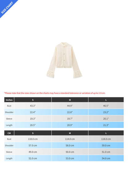 Faux Feather Cuff Button-Up Knit Cardigan Lavish Daily