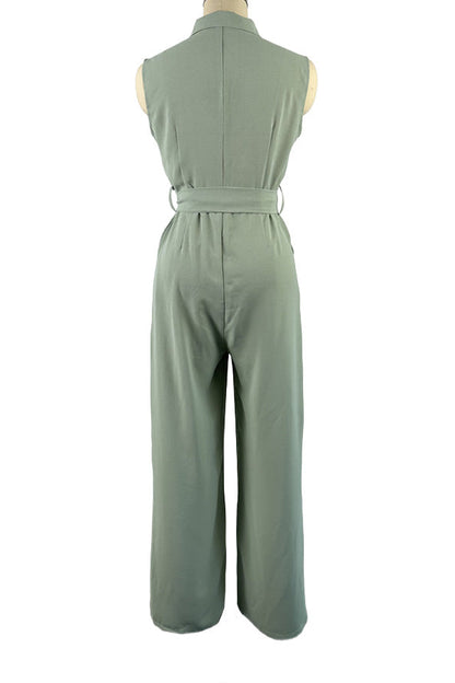 Collared Wide Leg Jumpsuit Lavish Daily