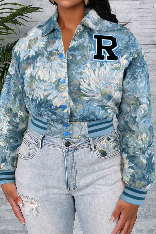 Cropped Tapestry Varsity Jacket Lavish Daily