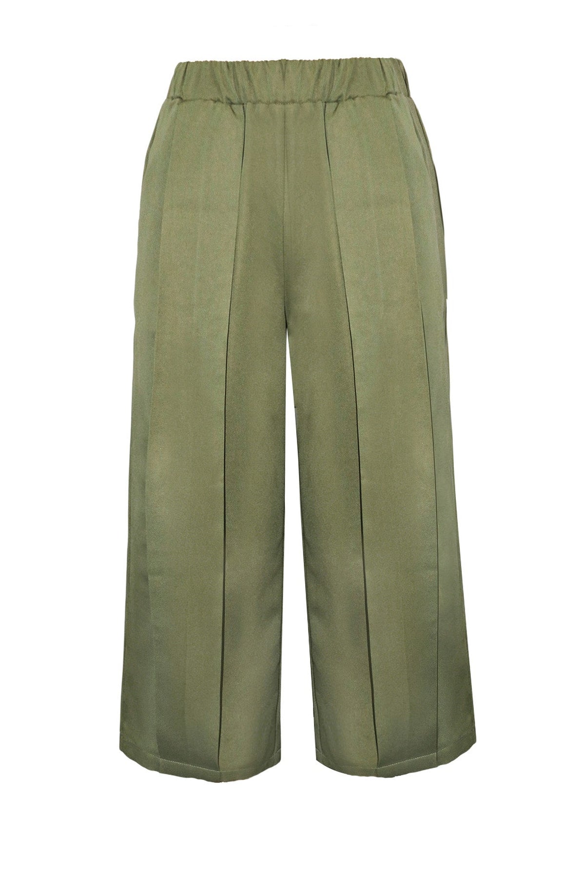 High Waist Pleated Wide Leg Culottes Lavish Daily