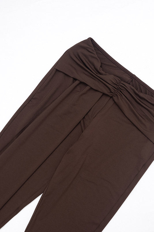 Asymmetric Draped Top & Capri Pants Set Lavish Daily