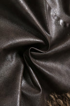Faux Fur Trim Fringe Faux Leather Jacket Lavish Daily
