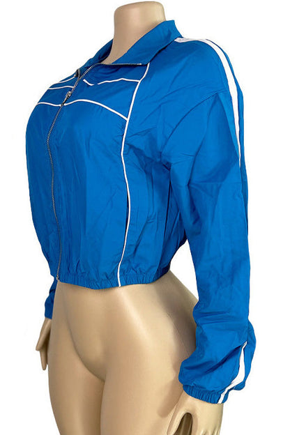 Retro Sport Cropped Track Jacket Lavish Daily