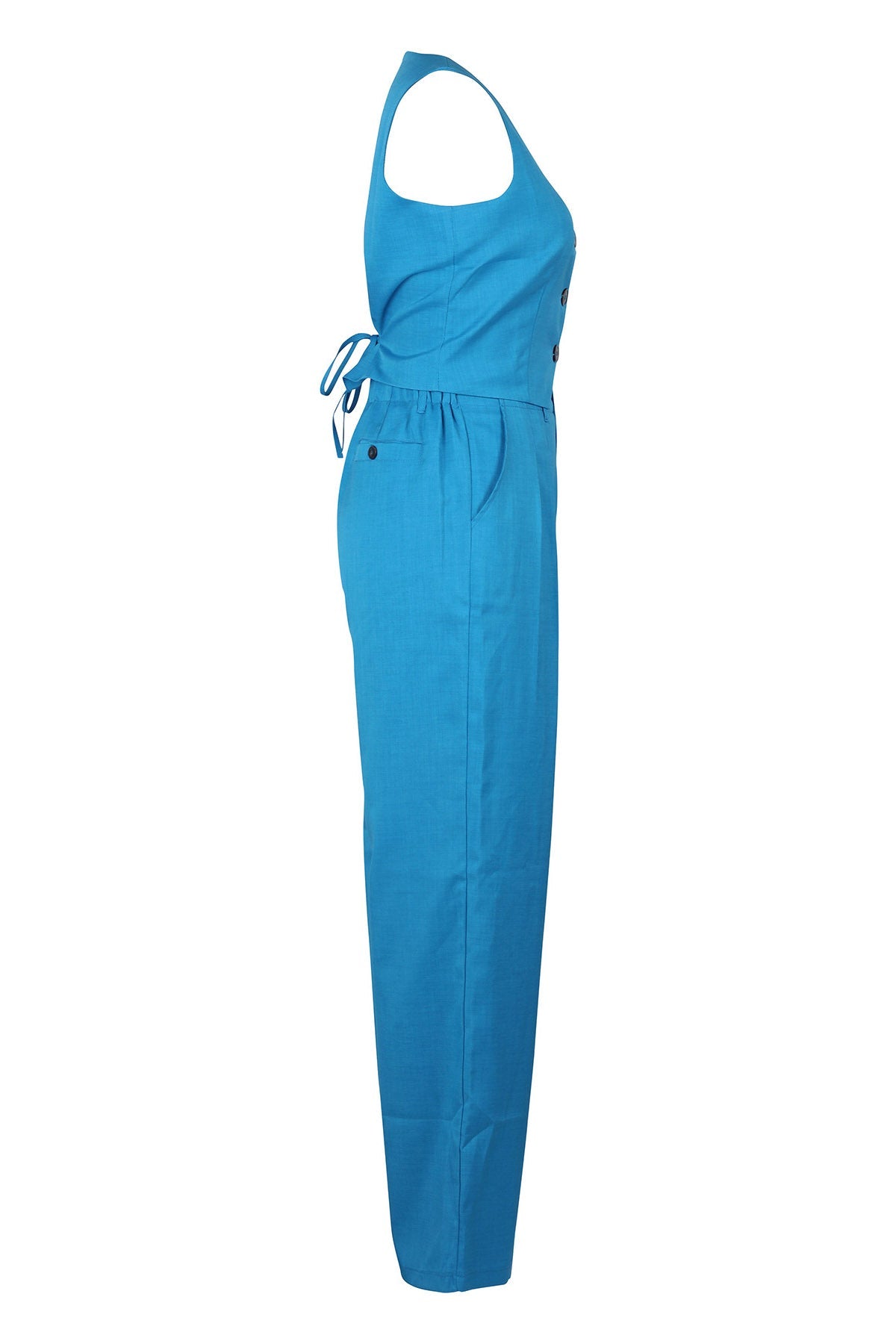 Linen Sleeveless Suit Set for Work Office Lavish Daily