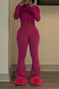Stretch Long Sleeve Top and Pant set Lavish Daily