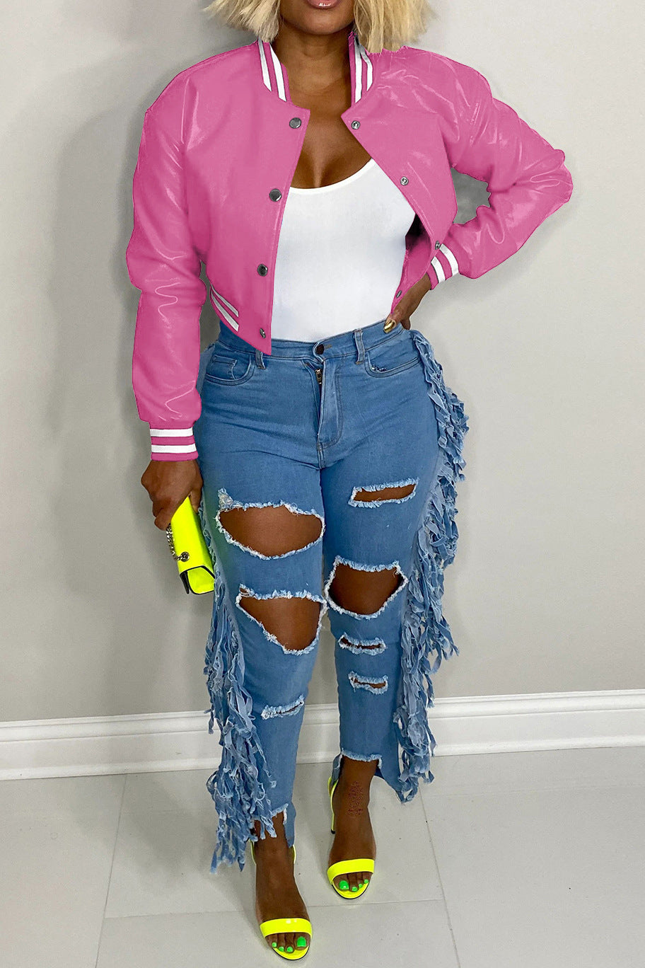 Varsity Faux Jacket Lavish Daily