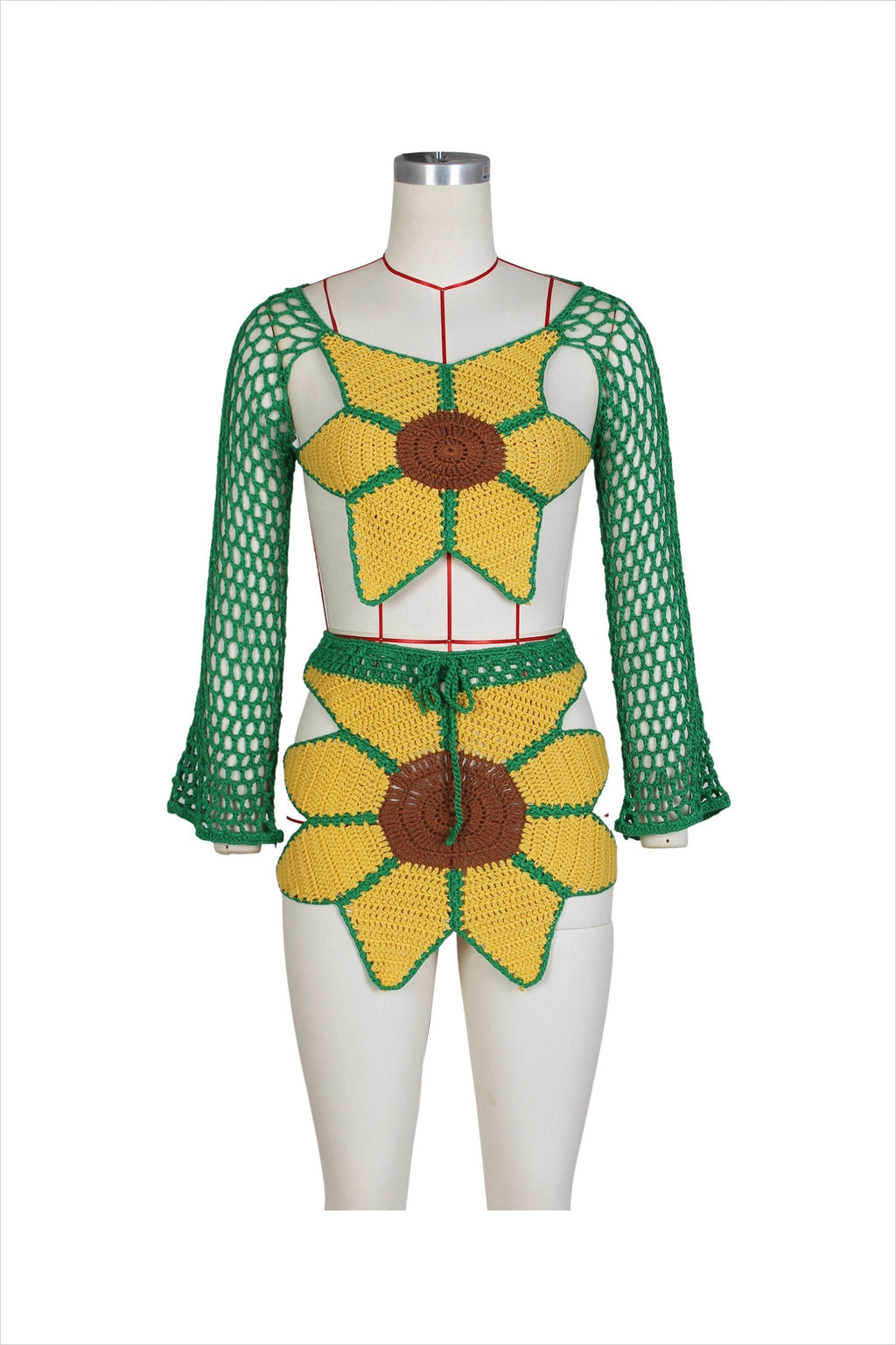 Sunflowers & Sunset Crochet Skirt Set Lavish Daily