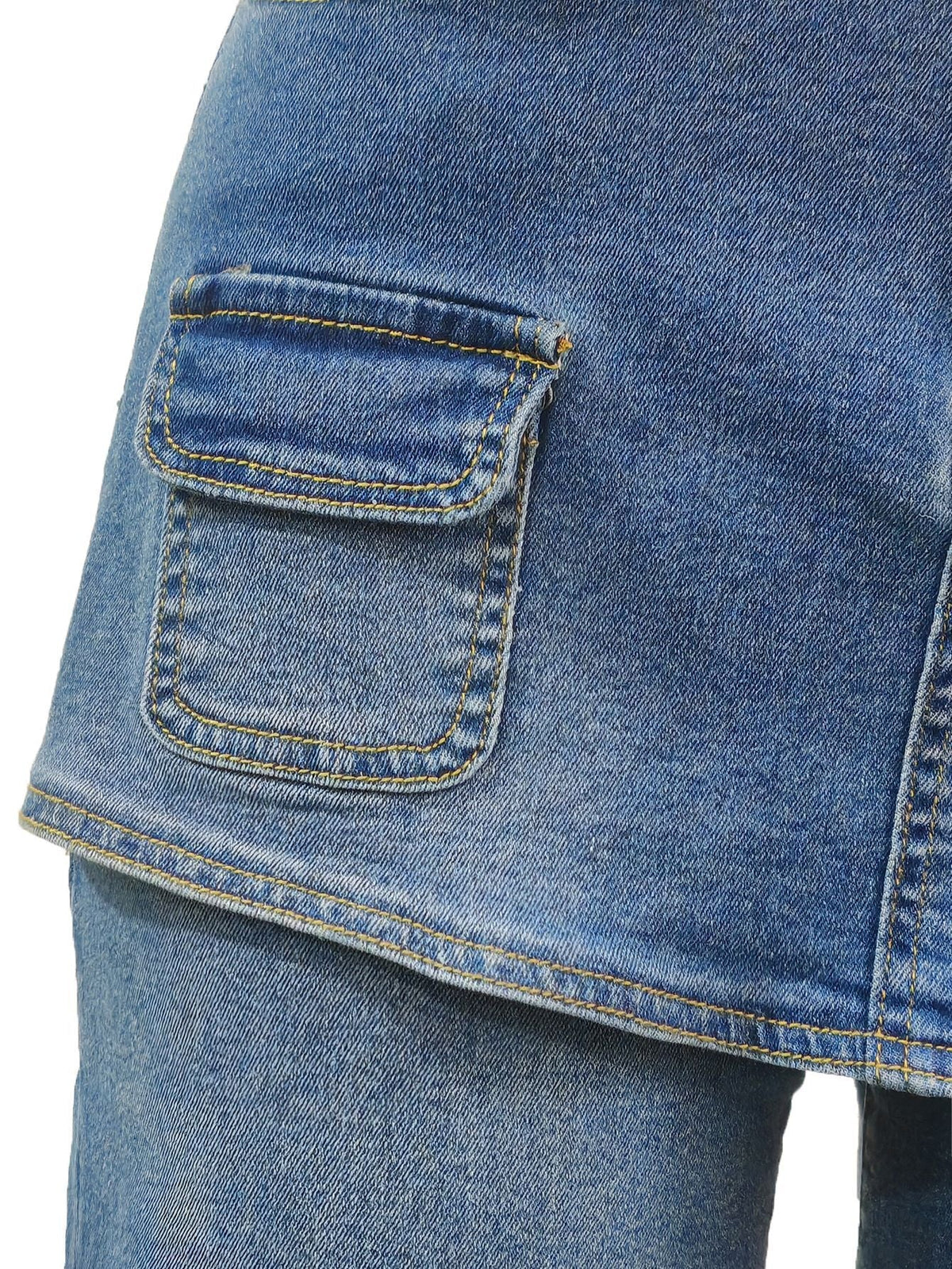 Layered Baggy Denim Skort Shorts Lavish Daily