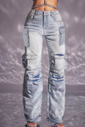Multi-Pocket Utility Cargo Jeans Lavish Daily