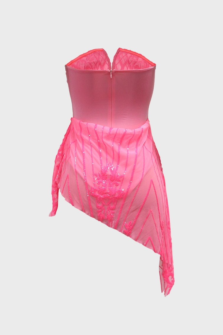 Strapless Mesh Bodycon Club Party Dress Lavish Daily