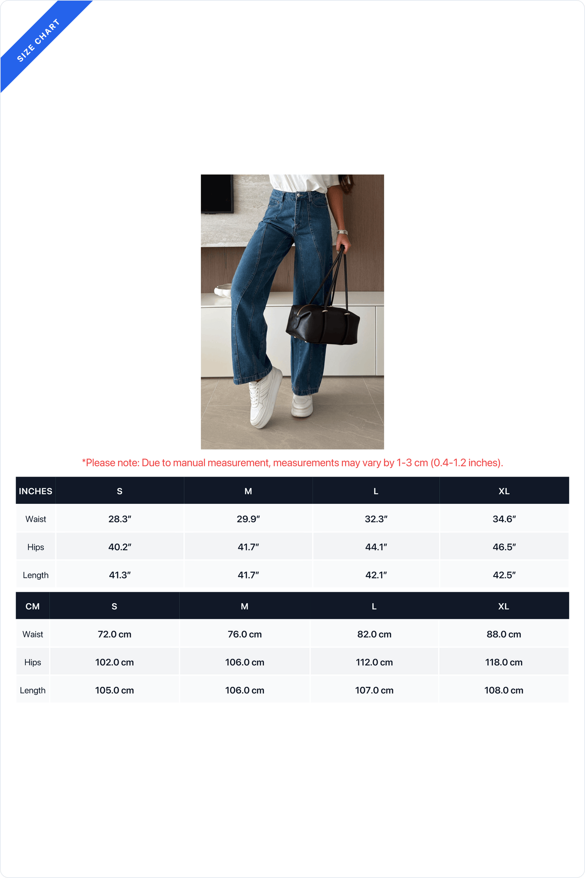Contrast-Stitch Wide-Leg Jeans Lavish Daily