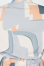 Printed Stand Collar Drawstring Waist 2-Piece Set Lavish Daily