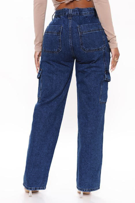 High Waist Street Loose Cargo Pockets Jeans Lavish Daily