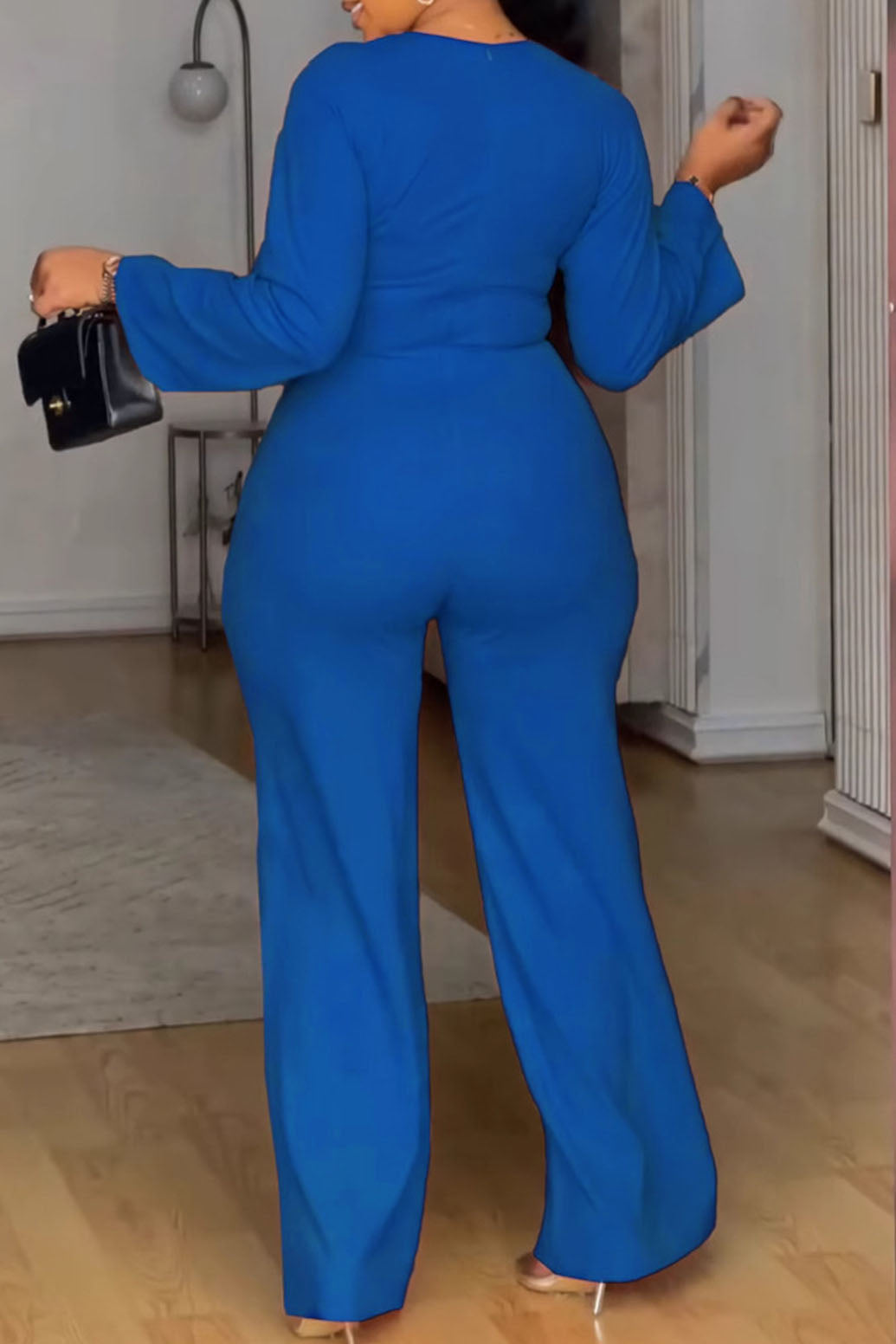 Elegant Solid Color Hollow Out O Neck Jumpsuits Lavish Daily