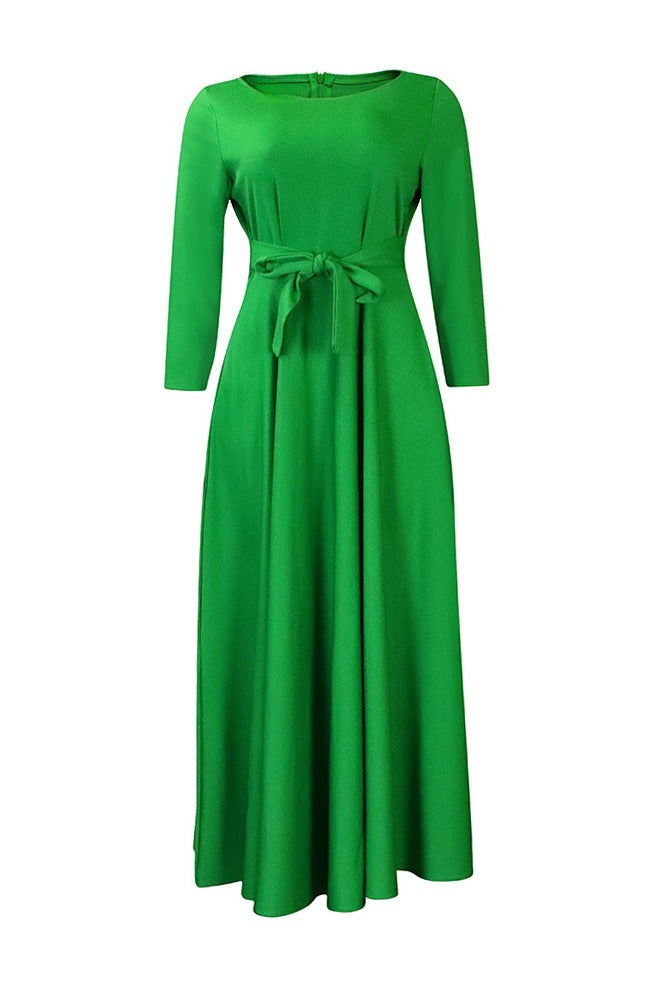 Elegant Tie-Waist A-Line Maxi Dress Lavish Daily