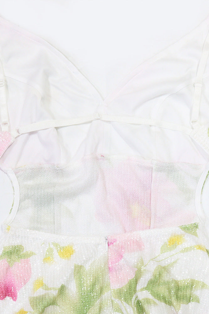 Blossom Sequin Floral Maxi Dress Lavish Daily