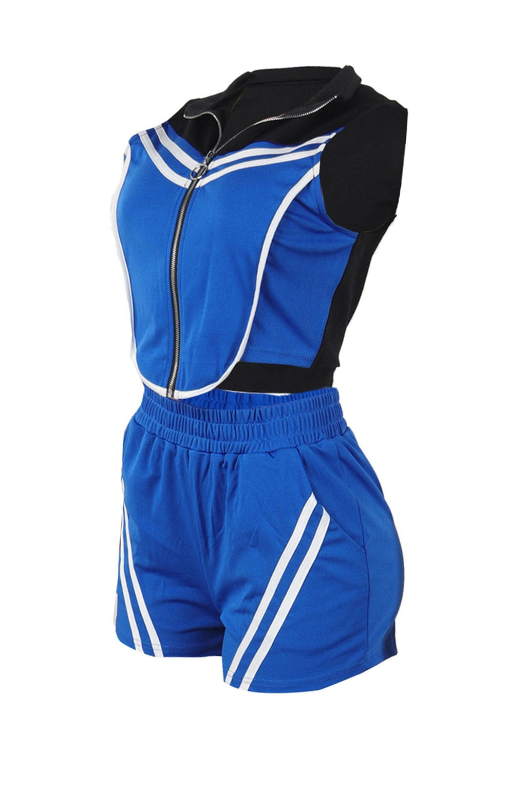 Colorblock Stripe Sleeveless Activewear Set Lavish Daily