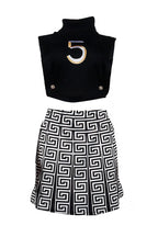 Printed Skirt & Embroidered Top Set Lavish Daily