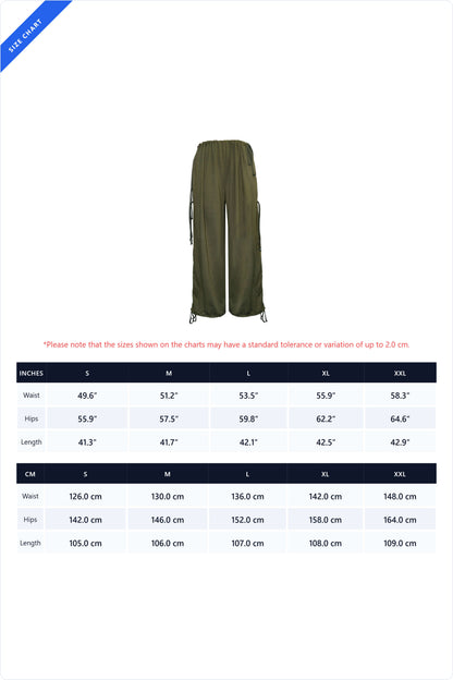 Adjustable Drawstring Baggy Parachute Pants Lavish Daily