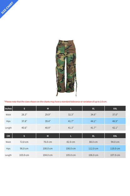 Camo Multi Pocket Straight Cargo Pants Lavish Daily