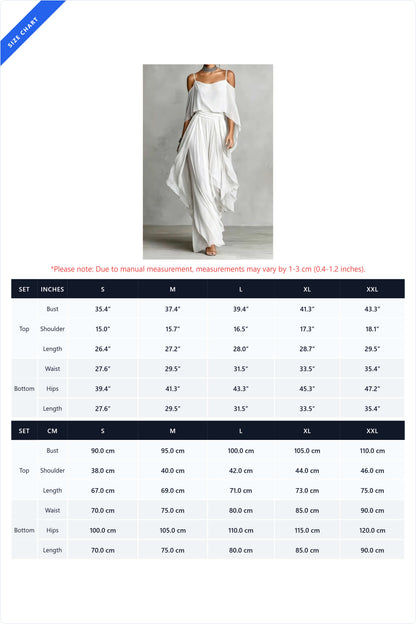 Draped Cold Shoulder Palazzo Pant Set Lavish Daily