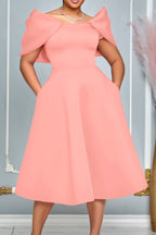 Off-Shoulder Ruffle Fit & Flare Midi Dress Lavish Daily