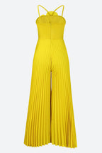 Floral Solid Color Pleated Jumpsuit Lavish Daily
