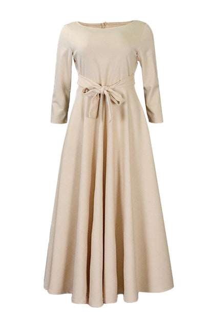 Elegant Tie-Waist A-Line Maxi Dress Lavish Daily