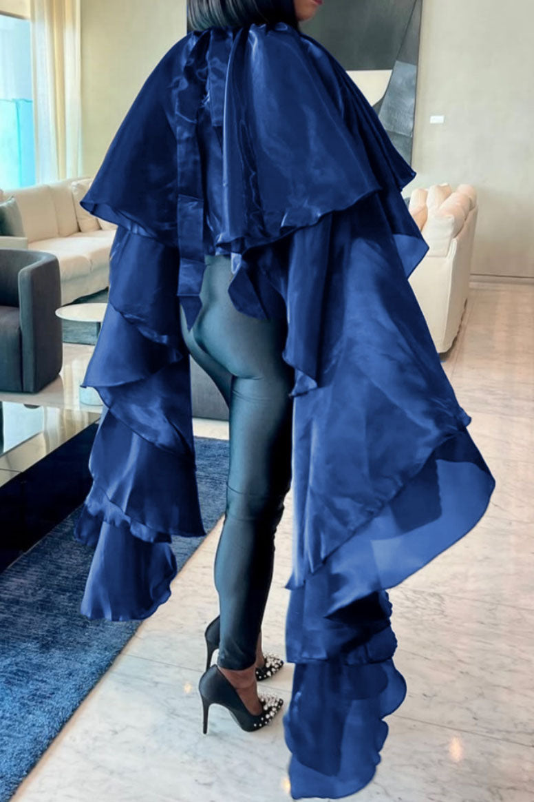 Casual Satin Cape Blouse Lavish Daily