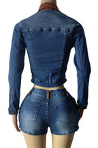 Retro Stretch Denim Colorblock Set Lavish Daily