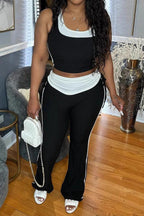 Colorblock Sleeveless Top and Pants Outfit Lavish Daily