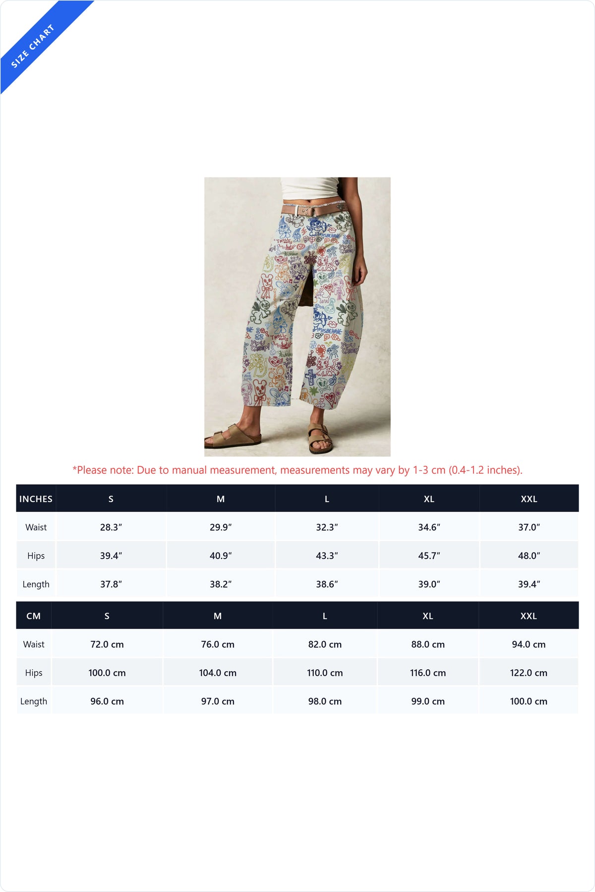 Doodle Print Relaxed Barrel Leg Jeans Lavish Daily