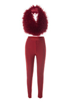 Fur Halter Vest & Leggings Set Lavish Daily