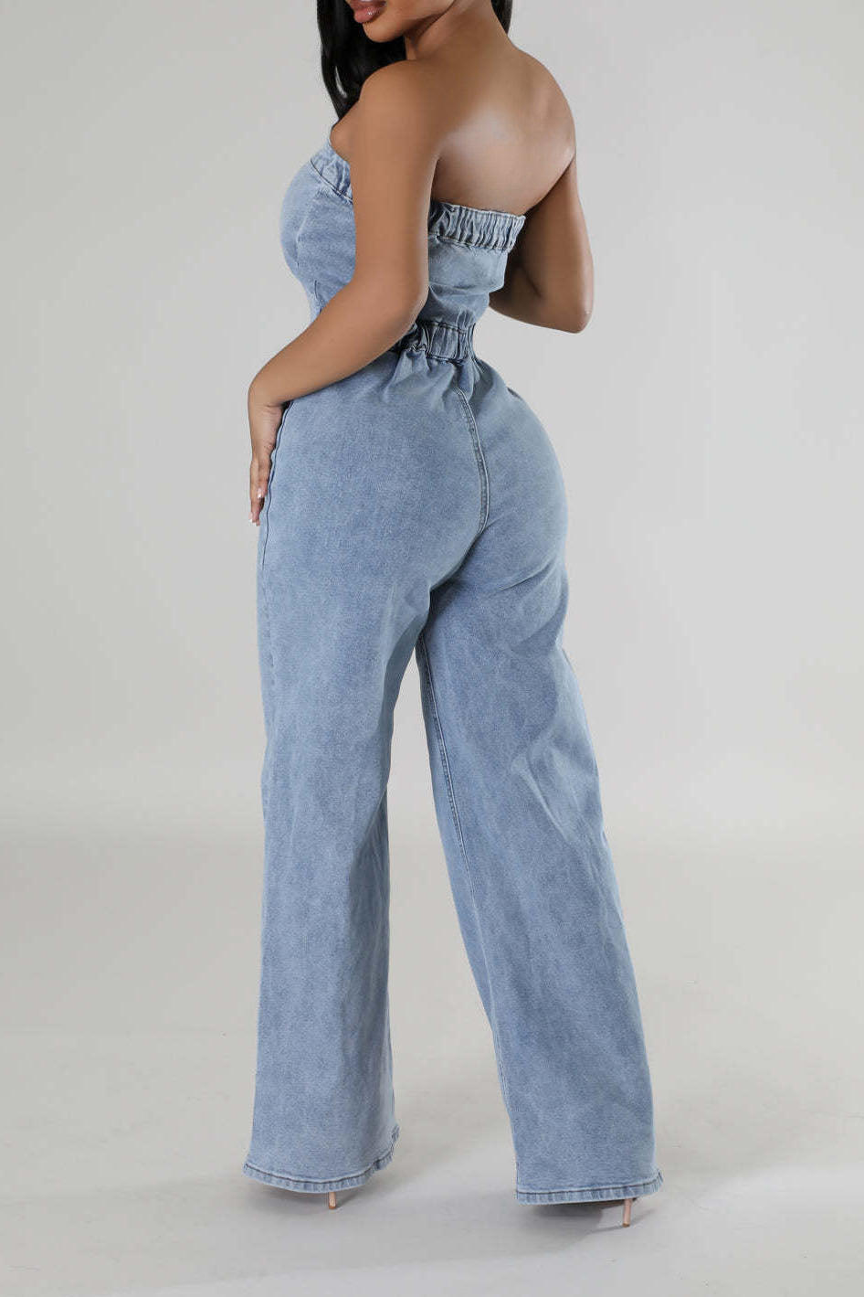 Wide Leg Denim Jumpsuit Lavish Daily
