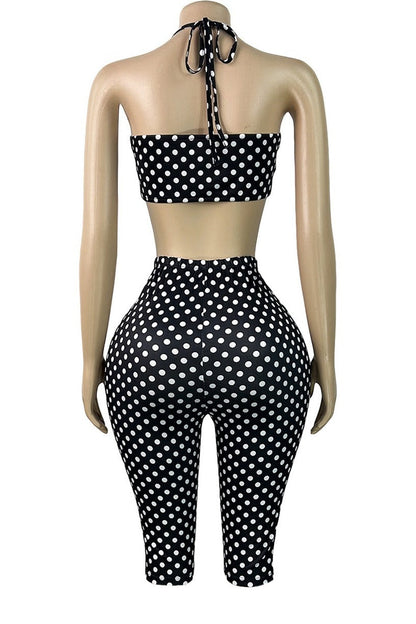 Retro Polka Dot 2-Piece Capri Set Lavish Daily