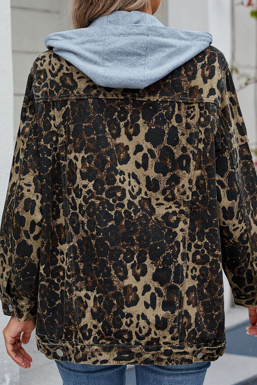 Denim Jacket with Detachable Hood Lavish Daily